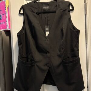 Fashion Nova Black Tailored Sleeveless Vest